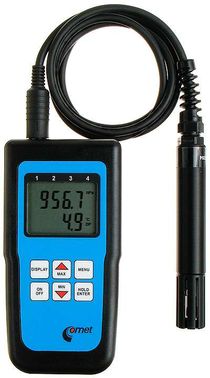 D4141 adatgyűjtős hőmérséklet, páratartalom és légköri nyomásmérő, külső érzékelővel